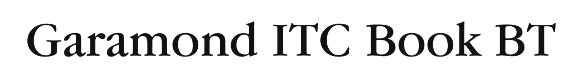 Garamond ITC Book BT original font preview