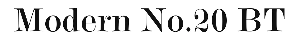 Modern No.20 BT original font preview