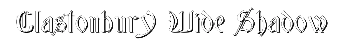 Glastonbury Wide Shadow original font preview
