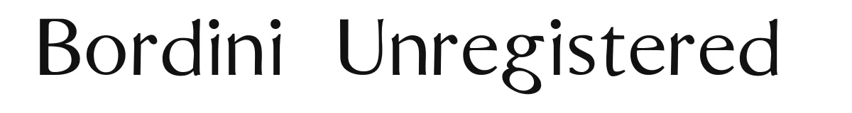 Bordini (Unregistered) original font preview