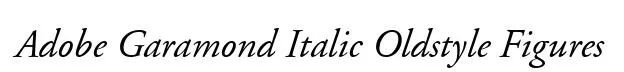 Adobe Garamond Italic Oldstyle Figures