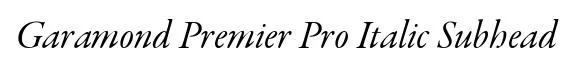 Garamond Premier Pro Italic Subhead