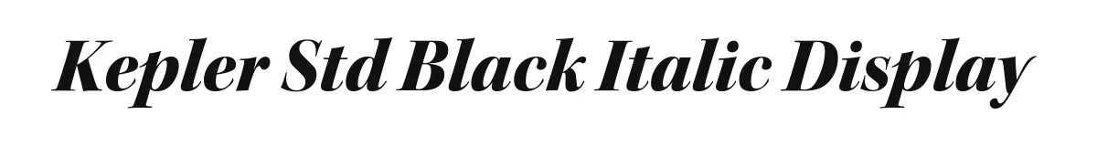 Kepler Std Black Italic Display original font preview