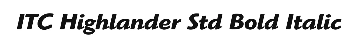 ITC Highlander Std Bold Italic original font preview