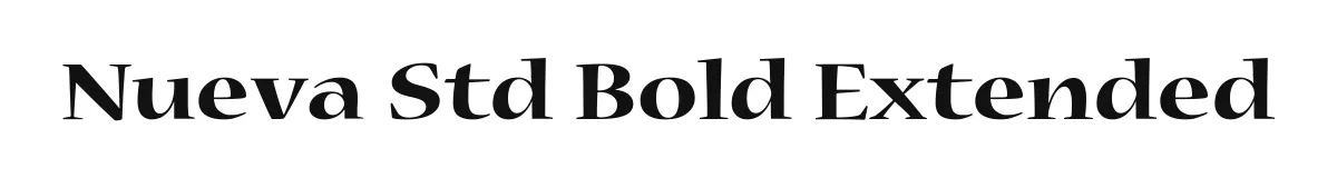 Nueva Std Bold Extended original font preview