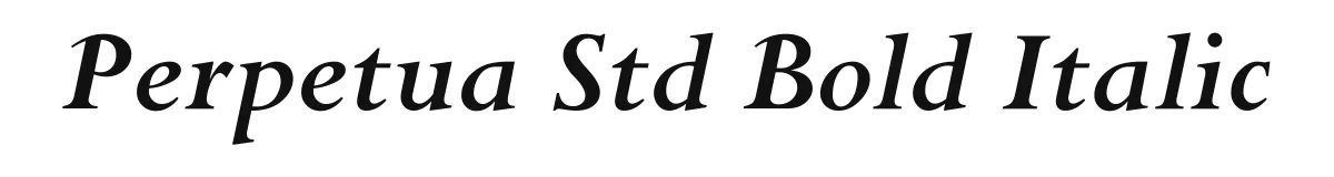 Perpetua Std Bold Italic original font preview