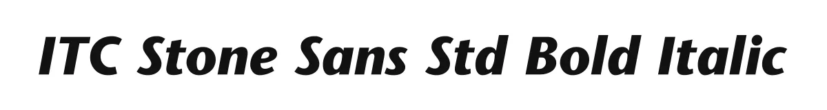 ITC Stone Sans Std Bold Italic original font preview