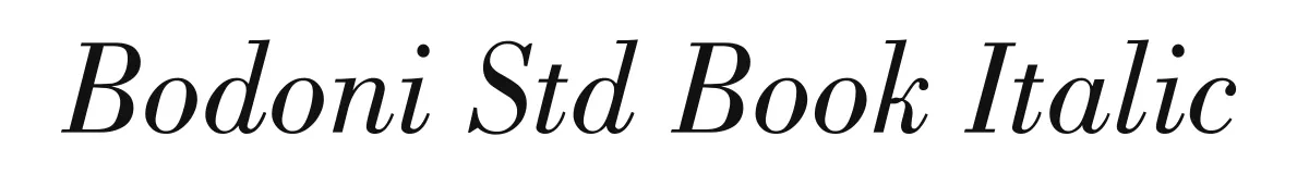 Bodoni Std Book Italic original font preview