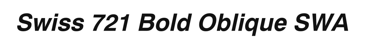 Swiss 721 Bold Oblique SWA original font preview