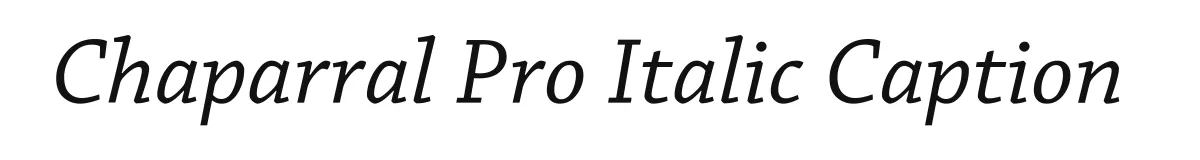 Chaparral Pro Italic Caption original font preview