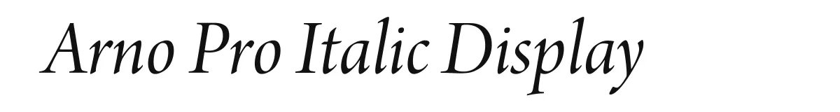 Arno Pro Italic Display original font preview