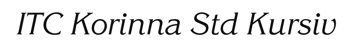 ITC Korinna Std Kursiv original font preview