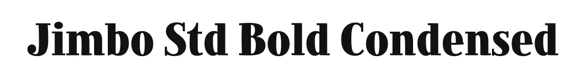 Jimbo Std Bold Condensed original font preview