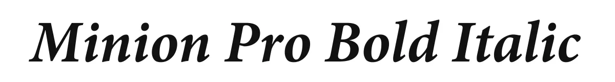 Minion Pro Bold Italic original font preview