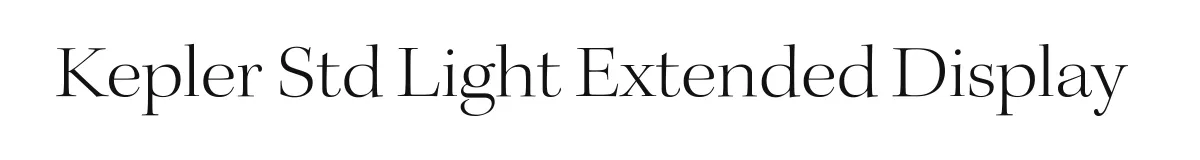 Kepler Std Light Extended Display original font preview