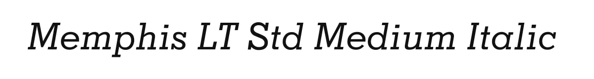 Memphis LT Std Medium Italic original font preview
