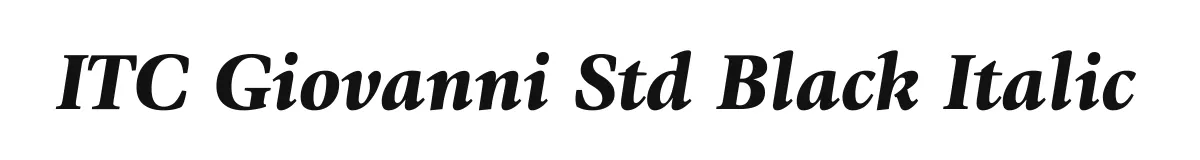 ITC Giovanni Std Black Italic original font preview