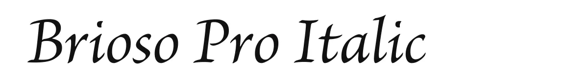 Brioso Pro Italic original font preview