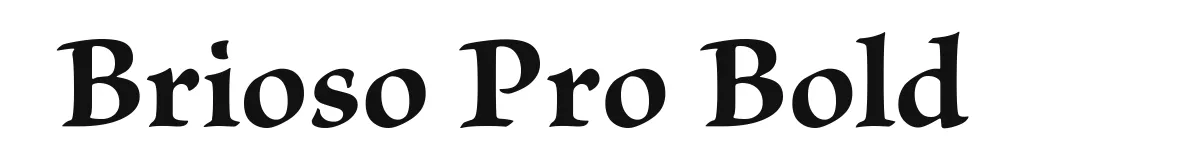 Brioso Pro Bold original font preview