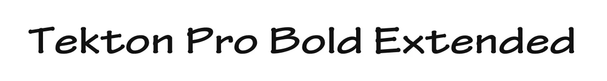 Tekton Pro Bold Extended original font preview