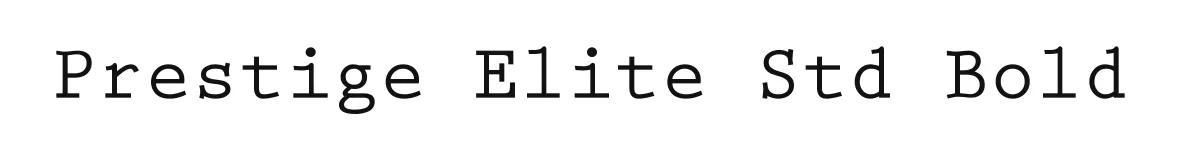 Prestige Elite Std Bold original font preview