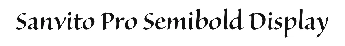 Sanvito Pro Semibold Display original font preview