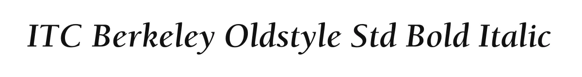 ITC Berkeley Oldstyle Std Bold Italic original font preview