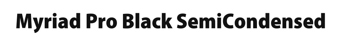 Myriad Pro Black SemiCondensed original font preview
