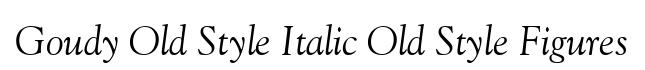 Goudy Old Style Italic Old Style Figures