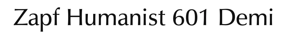 Zapf Humanist 601 Demi original font preview