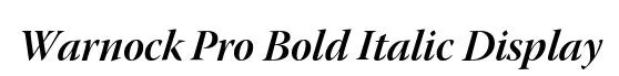 Warnock Pro Bold Italic Display