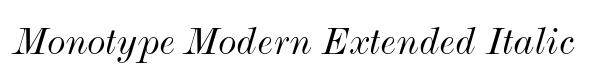 Monotype Modern Extended Italic