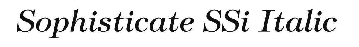 Sophisticate SSi Italic font preview