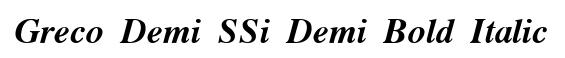 Greco Demi SSi Demi Bold Italic