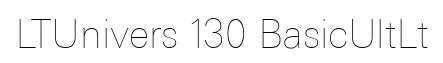 LTUnivers 130 BasicUltLt original font preview
