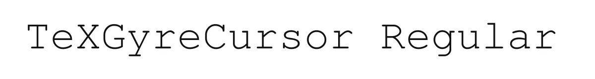 TeXGyreCursor Regular font preview