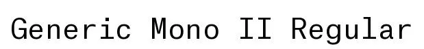 Generic Mono II Regular font preview