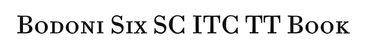 Bodoni Six SC ITC TT Book original font preview