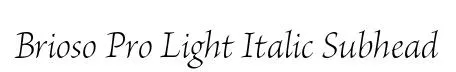 Brioso Pro Light Italic Subhead