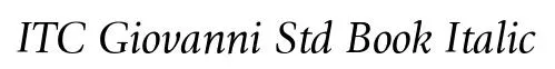 ITC Giovanni Std Book Italic original font preview