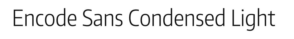 Encode Sans Condensed Light font preview