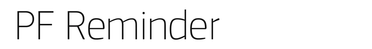 PF Reminder original font preview