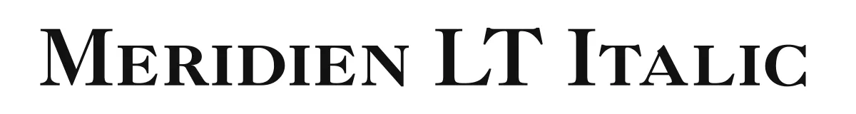 Meridien LT Italic font preview