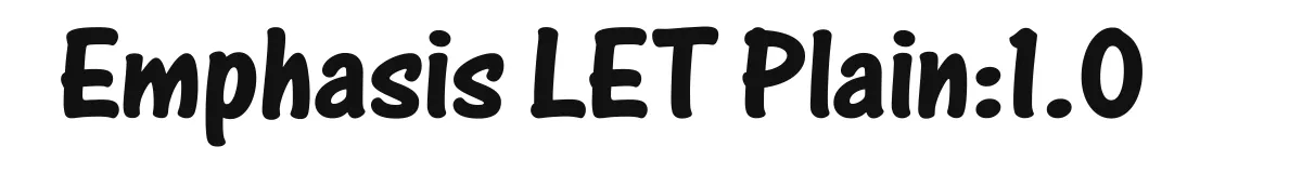 Emphasis LET Plain:1.0 original font preview