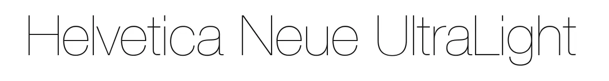 Helvetica Neue UltraLight font preview