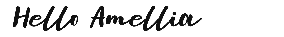 Hello Amellia original font preview