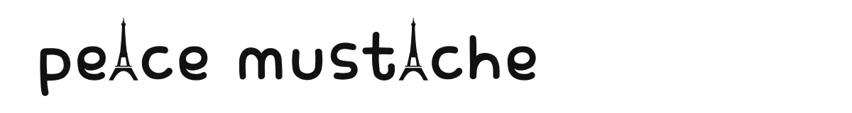 peace mustache original font preview