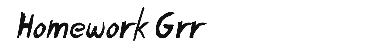 Homework Grr original font preview