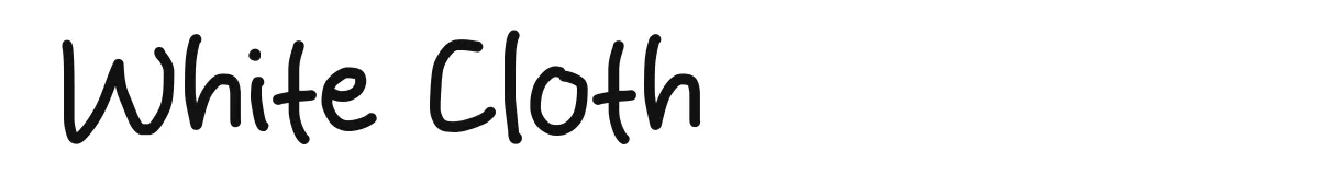 White Cloth original font preview