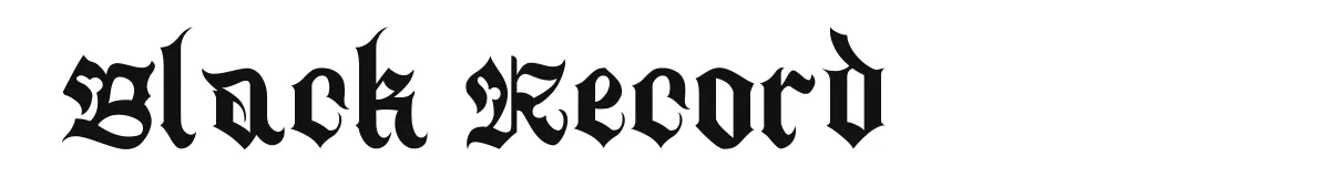 Black Record font preview